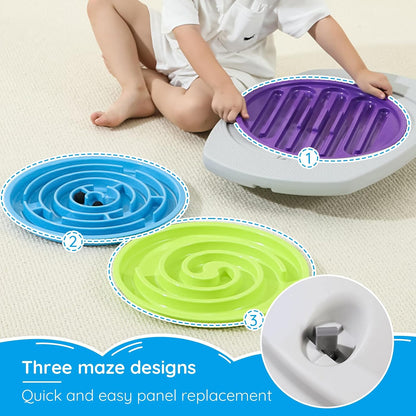 Maze Balance Board for Kids Toddlers Wobble Board for Core Balance Training | 3 Swappable Labyrinths, 3 Balls, Non-Slip Base, Indoor Active Play Toys for Skate Prep, ADHD Focus, Sensory Training, Ages 3+