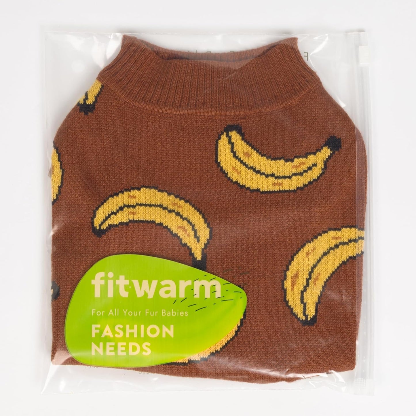 Banana Dog Sweater, Thermal Dog Winter Clothes for Small Dogs Boy Girl, Pet Outfit, Brown, Yellow, XXL