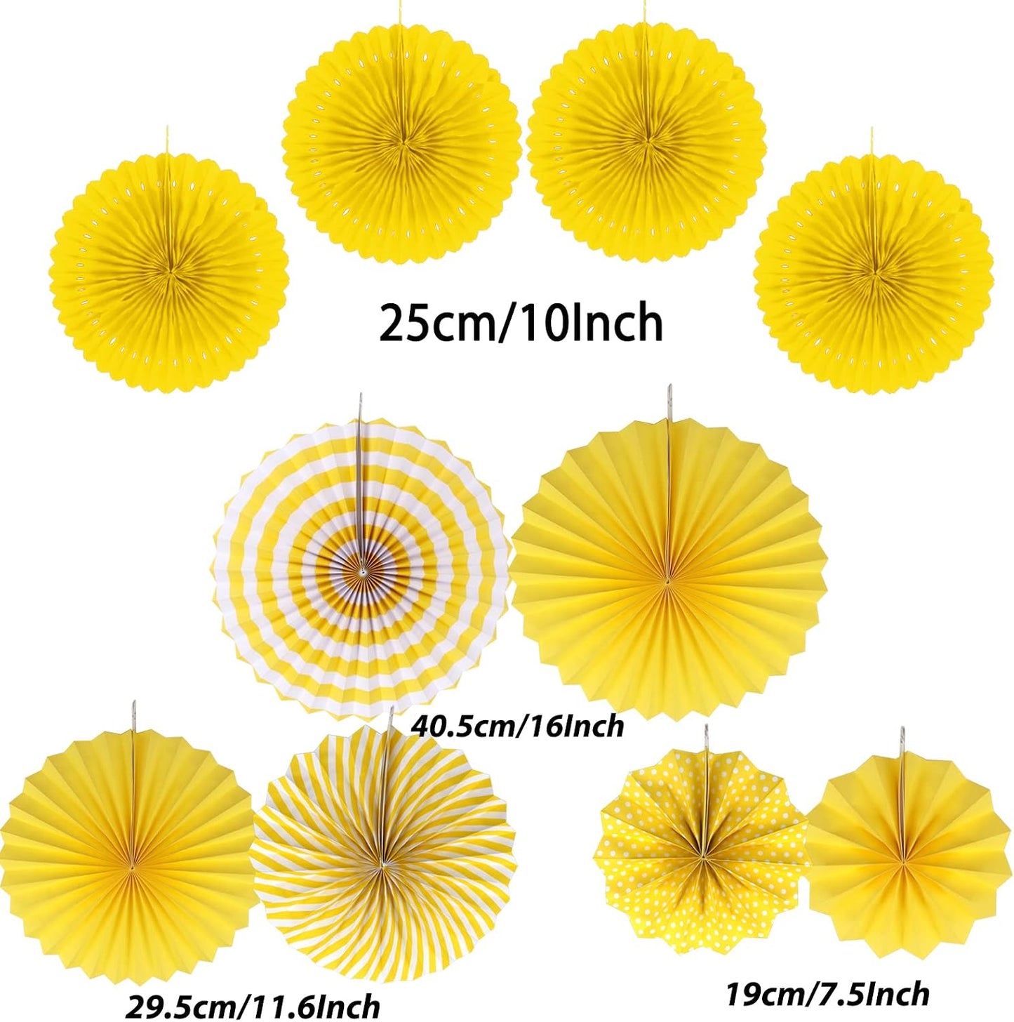 Party Decorations, 41 Pcs Yellow Papar Fans Pompoms Garlands String Tissue Paper Tassel for Graduation Congrats Grad New Years Spring Festival Wedding Birthday Party