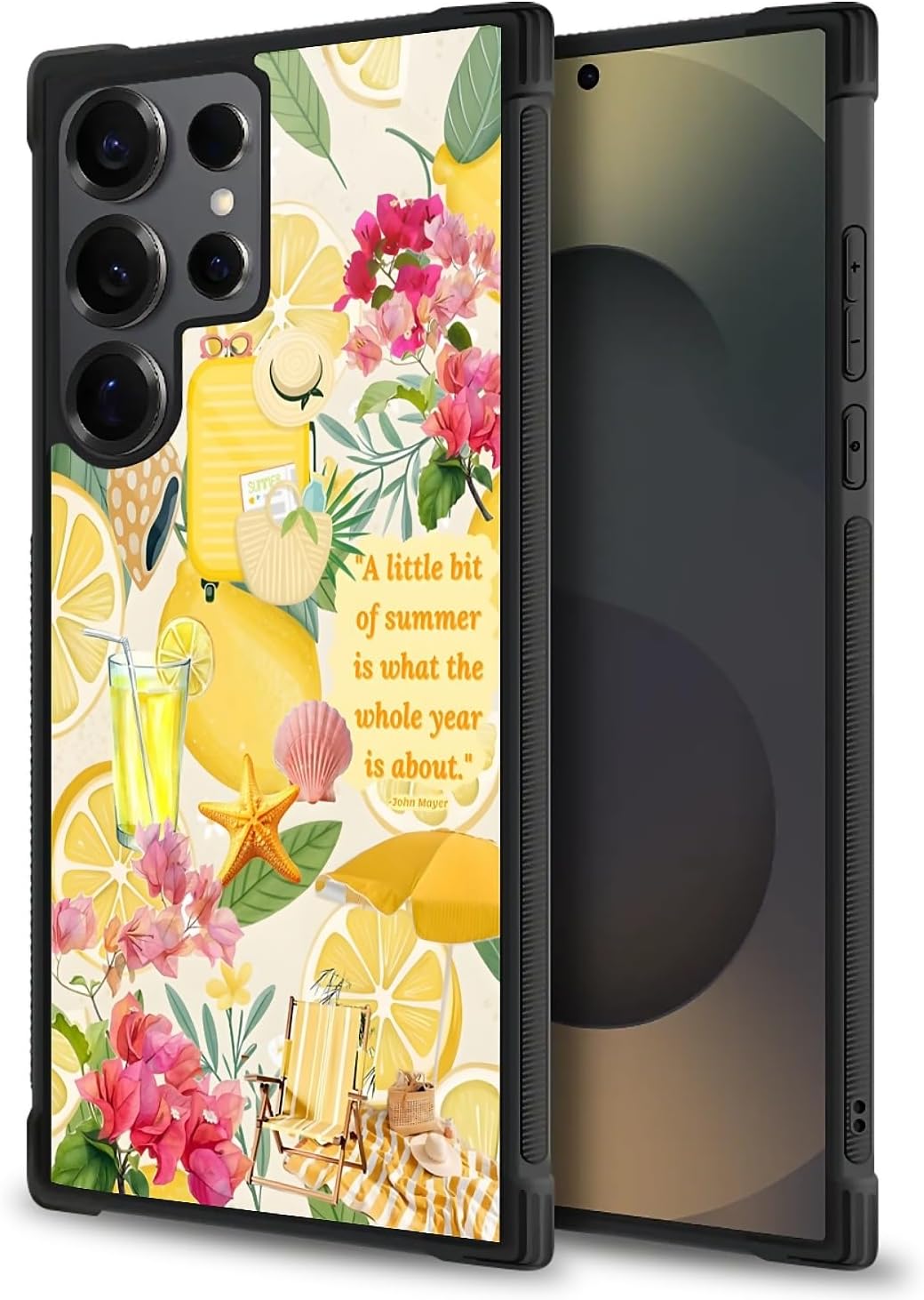 Case for Samsung Galaxy S26 Ultra,Anti-Scratch Reinforced Corners Shockproof Protective Case for Men & Women-Coastal Italy Lemon Beach Collage