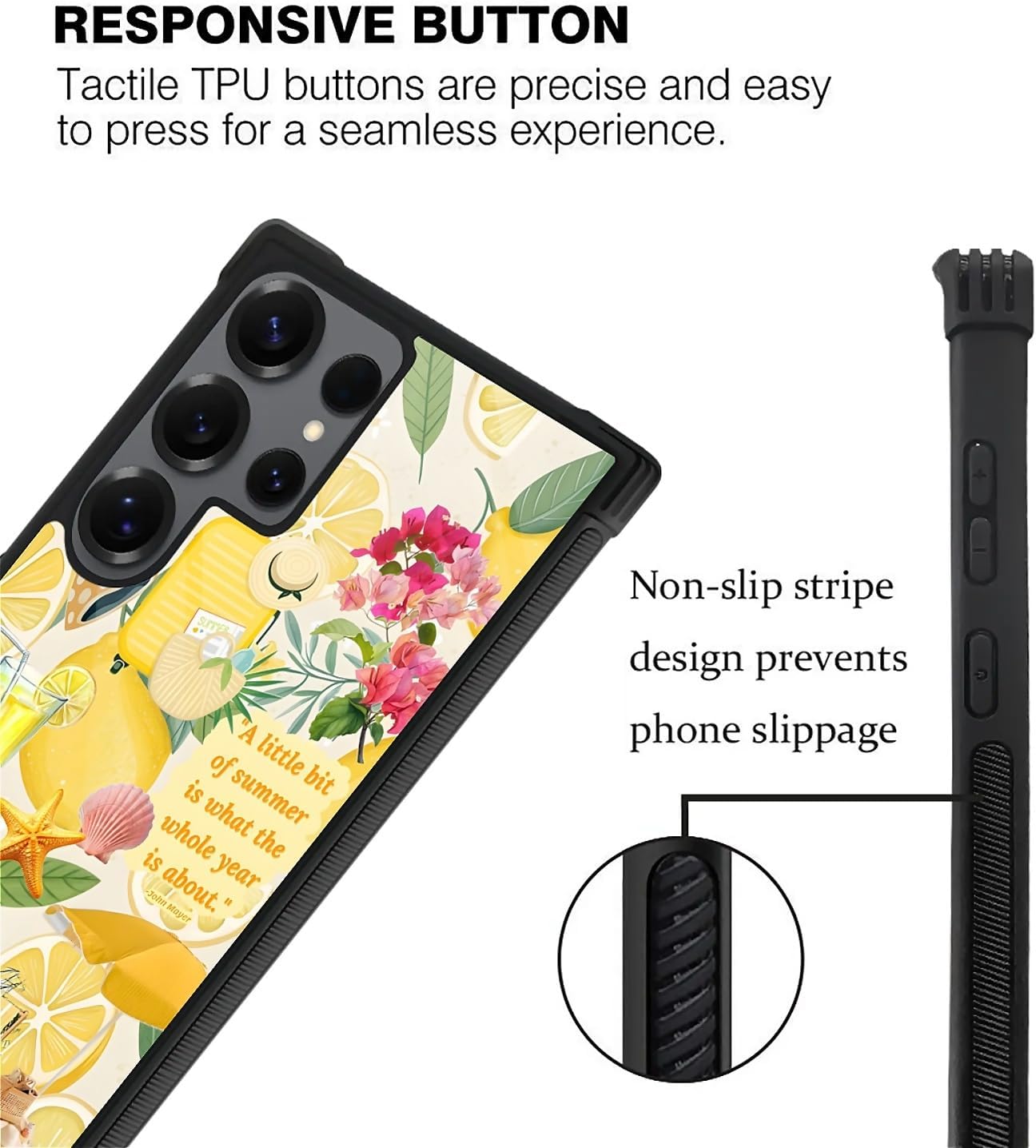 Case for Samsung Galaxy S26 Ultra,Anti-Scratch Reinforced Corners Shockproof Protective Case for Men & Women-Coastal Italy Lemon Beach Collage