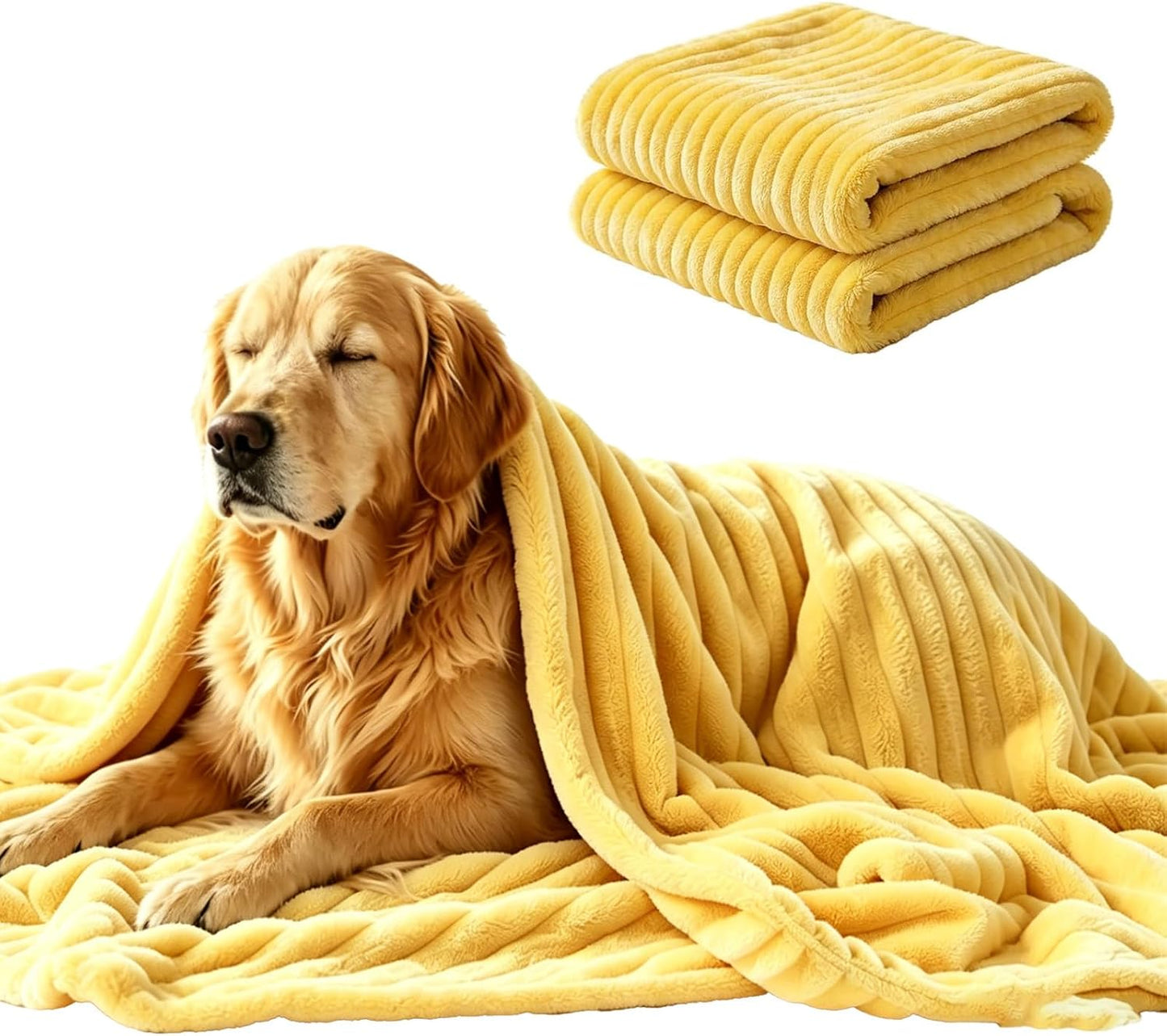 Yellow Dog Blanket, Emotional Blanket for Dogs, Soft Puppy Flannel Fleece Blanket for Pet Dog Cat, Plush Microfiber, Cozy and Lightweight for Indoors Sofa, Kennel (27.56×39.37in)