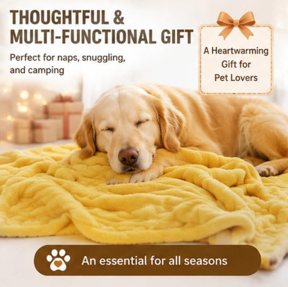 Yellow Dog Blanket, Emotional Blanket for Dogs, Soft Puppy Flannel Fleece Blanket for Pet Dog Cat, Plush Microfiber, Cozy and Lightweight for Indoors Sofa, Kennel (27.56×39.37in)