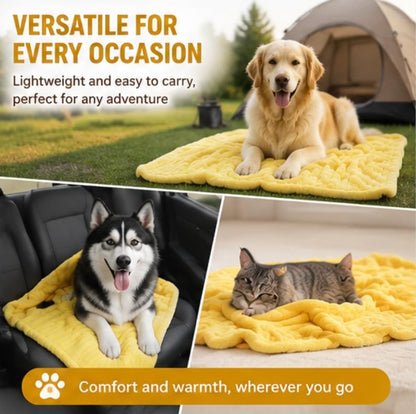 Yellow Dog Blanket, Emotional Blanket for Dogs, Soft Puppy Flannel Fleece Blanket for Pet Dog Cat, Plush Microfiber, Cozy and Lightweight for Indoors Sofa, Kennel (27.56×39.37in)