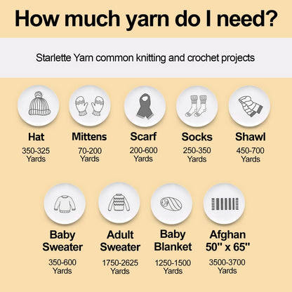 Starlette, Yellow Yarn for Crocheting and Knitting, Soft Acrylic Afghan, Clothing and Blanket Yarn, 180 Yards, Soft Yellow - 1 Skein