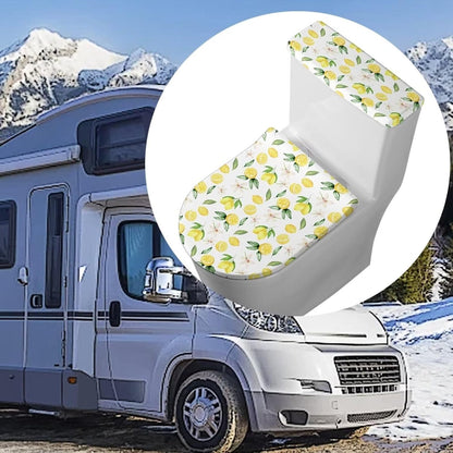 Lemon Flower Toilet Lid and Toilet Tank Cover for Bathroom，Lemon Toilet Cover Bathroom Decorative，Stain Resistant Toilet Seat Covers with Elastic Edge，Fit Most Toilet Lid