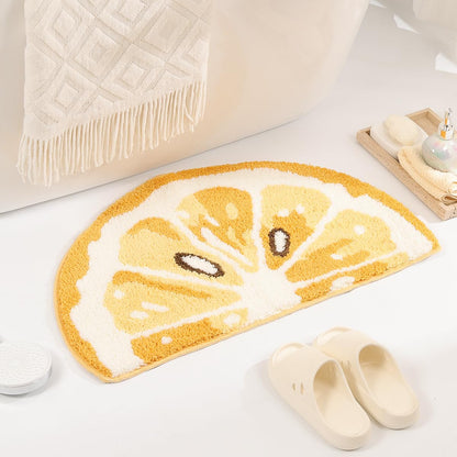 Cute Lemon Bath Mat Super Absorbent and Non-Slip Bathroom Rug Machine Wash Carpet for Sink, Shower and Bedroom (31"x17")
