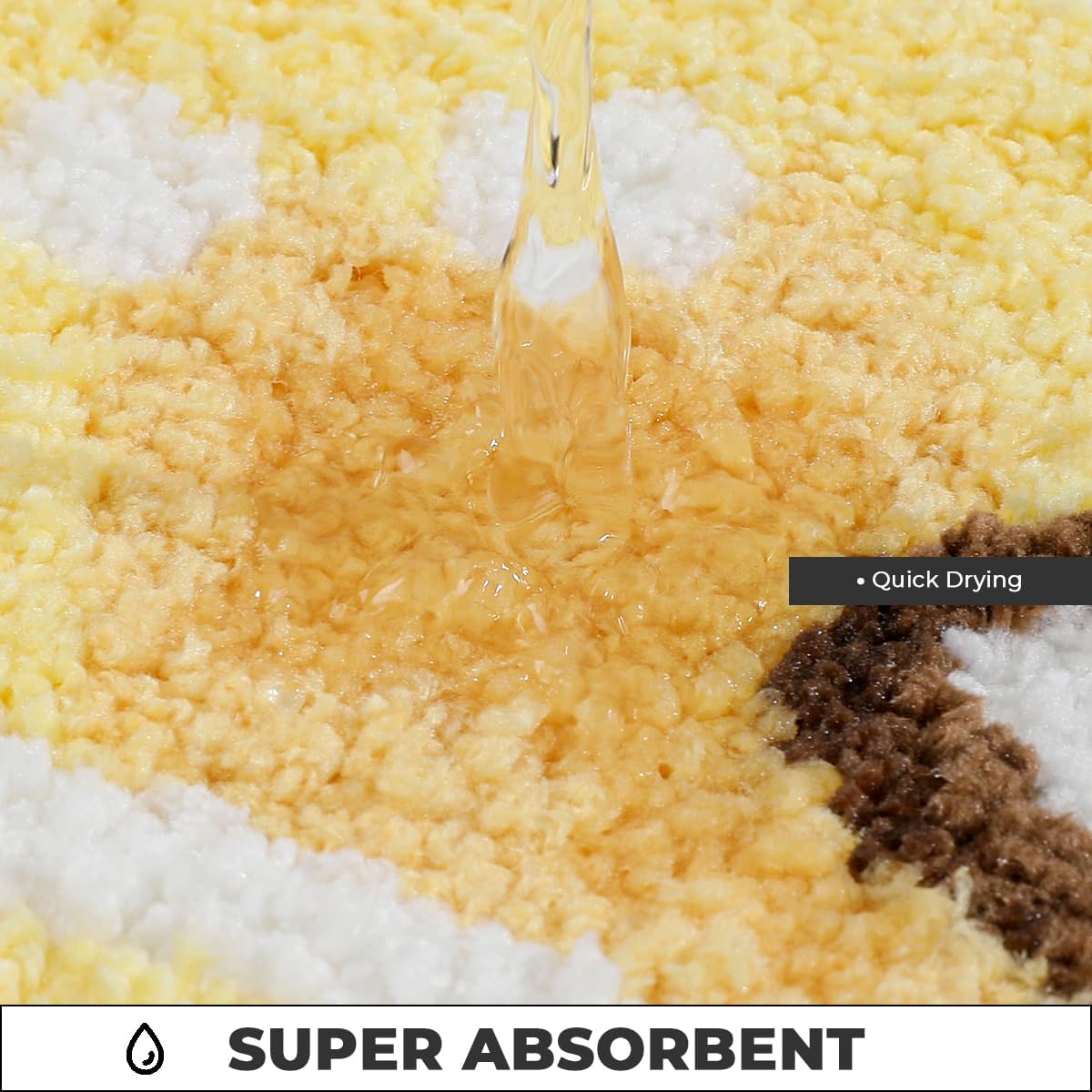 Cute Lemon Bath Mat Super Absorbent and Non-Slip Bathroom Rug Machine Wash Carpet for Sink, Shower and Bedroom (31"x17")
