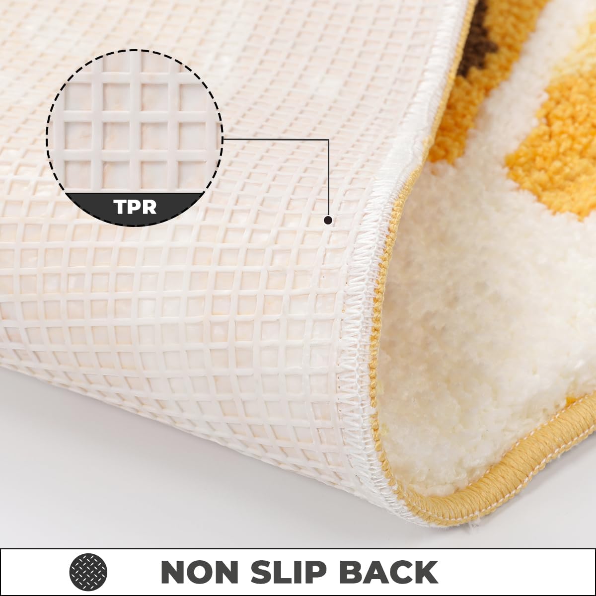 Cute Lemon Bath Mat Super Absorbent and Non-Slip Bathroom Rug Machine Wash Carpet for Sink, Shower and Bedroom (31"x17")