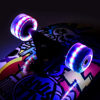Skateboards for Beginners, 31 x 8 inch Complete Skateboard for Kids Teens Adults, 8 Layer Maple Double Kick Deck Concave Cruiser Trick Skateboard with Multifunction Skate