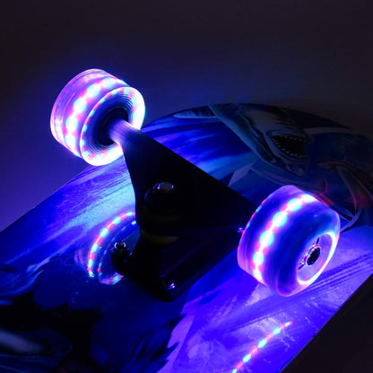 Skateboards for Beginners, 31 x 8 inch Complete Skateboard for Kids Teens Adults, 8 Layer Maple Double Kick Deck Concave Cruiser Trick Skateboard with Multifunction Skate
