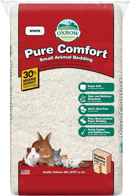 Oxbow Small Animal Bedding, Hamster, Guinea Pig, Rabbit, White, USA, 72 L | Oxbow Small Animal Bedding, Hamster, Guinea Pig, Rabbit, White, USA, 72 L