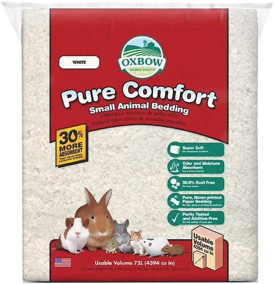 Oxbow Small Animal Bedding, Hamster, Guinea Pig, Rabbit, White, USA, 72 L | Oxbow Small Animal Bedding, Hamster, Guinea Pig, Rabbit, White, USA, 72 L