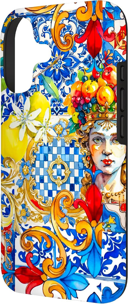Summer,Lemon,Sicily,Sicilian,Moor’s Head Art Case for iPhone 17