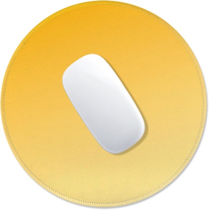 Mouse Pad Non-Slip Rubber Base Smooth Surface Stitched Edges Waterproof Durable Compatible with All Mice for Office & Gaming, Desk Accessory, Diameter 8.7 inch, Yellow Gradient