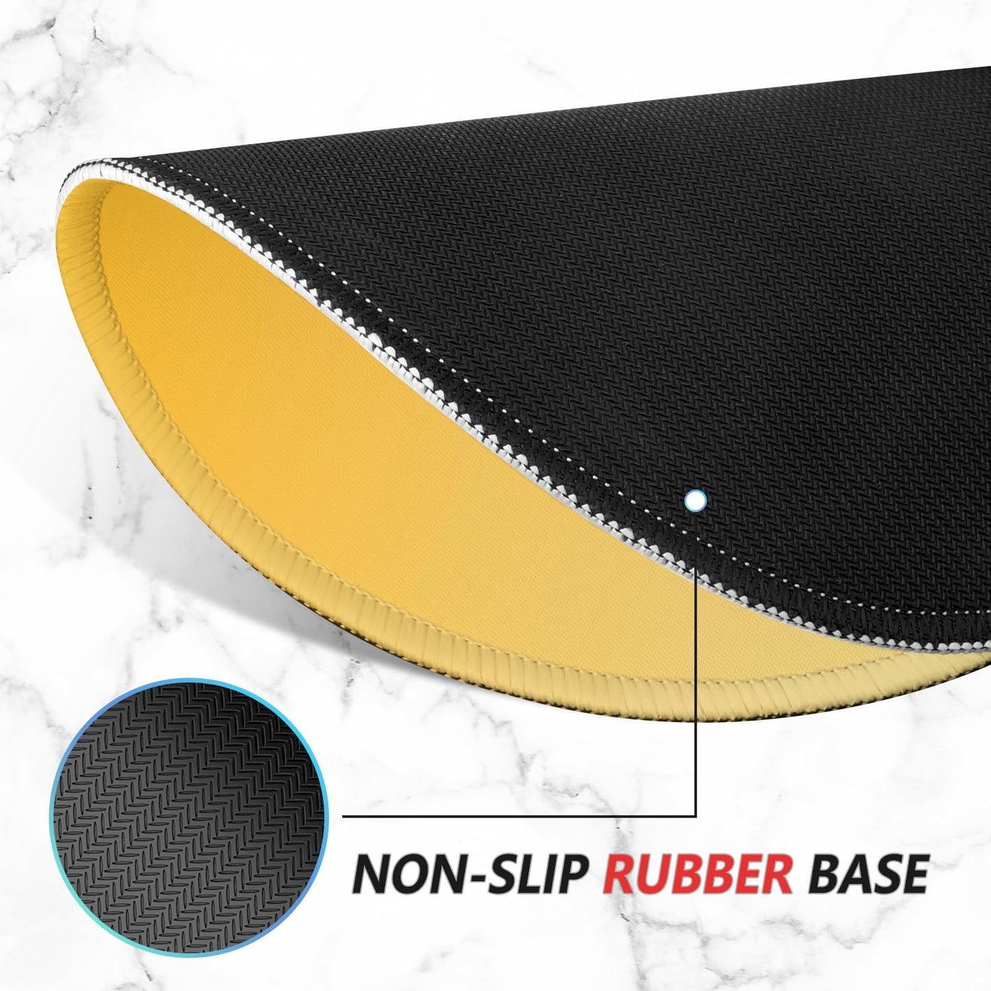Mouse Pad Non-Slip Rubber Base Smooth Surface Stitched Edges Waterproof Durable Compatible with All Mice for Office & Gaming, Desk Accessory, Diameter 8.7 inch, Yellow Gradient