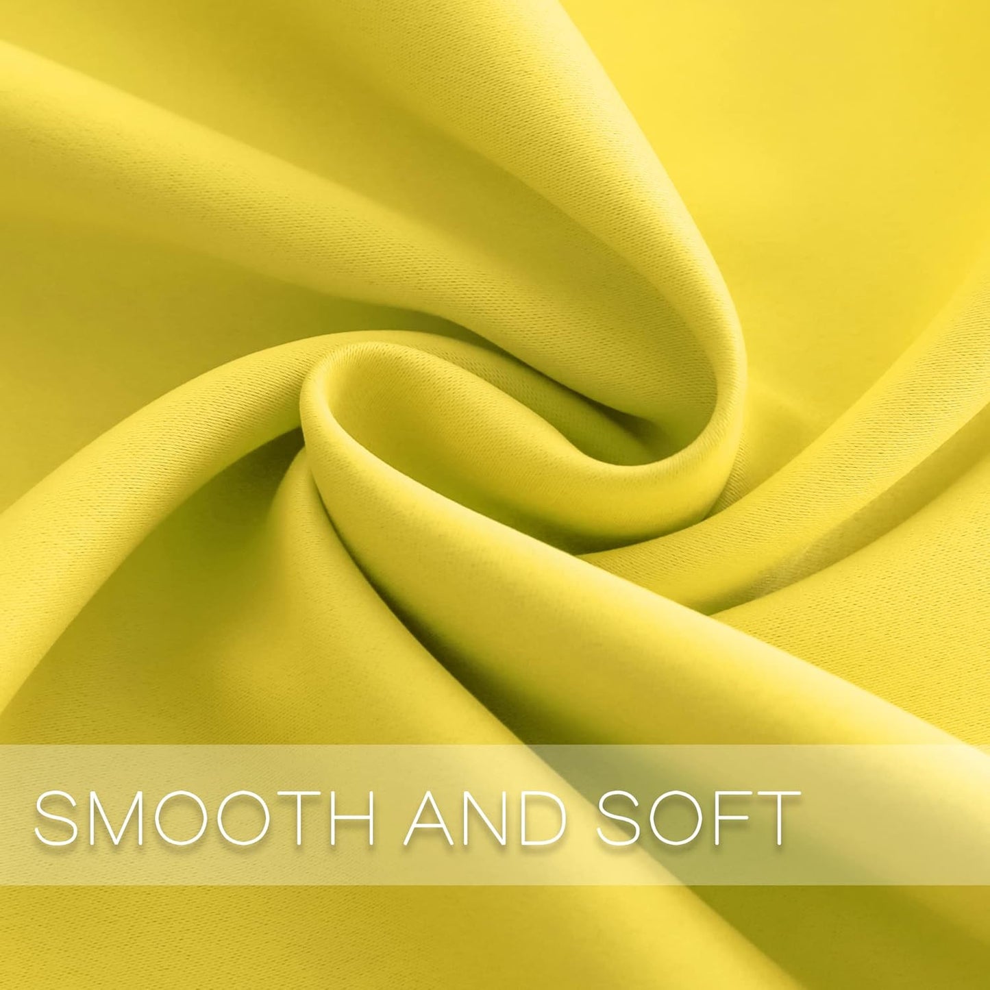Grommet Top Blackout Long Curtains 95 inch for Apartment Villa Room Window Treatment Set Lemon Yellow Curtains 2 Panels Each is 52 inches Wide by 95 inches Long
