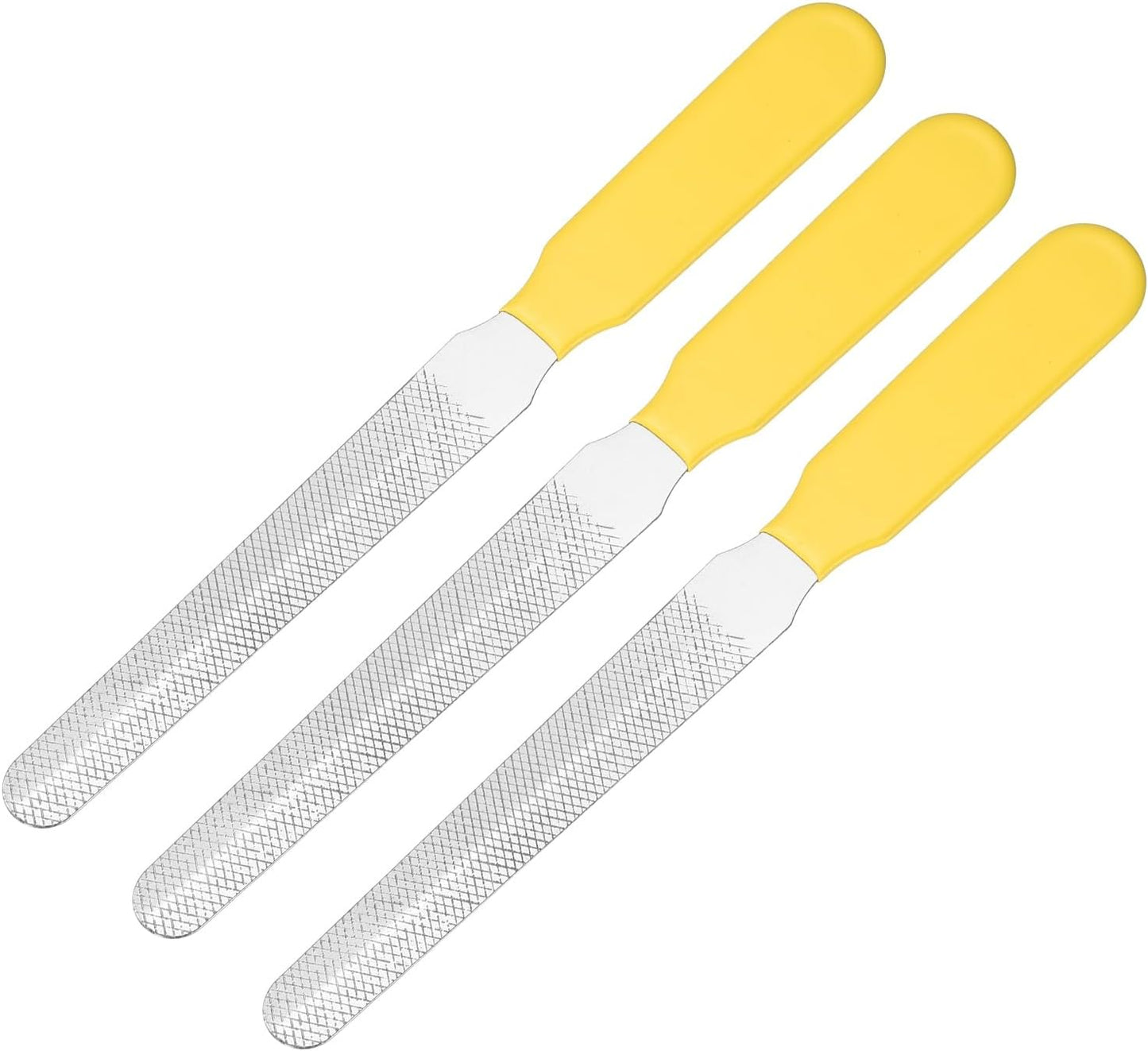5.5x0.6 Inches Stainless Steel Pet Nail File, Durable Pet Claw Smoothing Rough Edges, Professional Nail Grooming Tool, for Indoor Dog Cat, (Yellow, 3 Pcs)