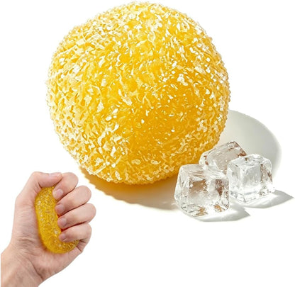 Crunchy Squishy Stress Ball, New Ice Squishies Skin Fidget Sensory Squeeze Ball, Slow Rising Squishies Satisfying Squishy Relaxing Fidget，Yellow