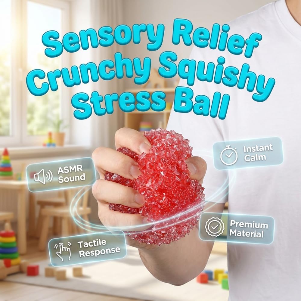 Crunchy Squishy Stress Ball, New Ice Squishies Skin Fidget Sensory Squeeze Ball, Slow Rising Squishies Satisfying Squishy Relaxing Fidget，Yellow
