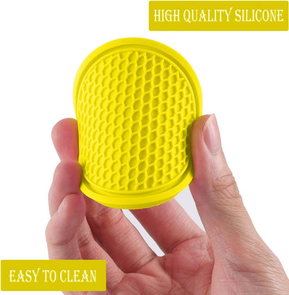 Car Cup Coaster, 4PCS Universal Non-Slip Cup Holders Embedded in Ornaments Coaster, Car Interior Accessories, Yellow