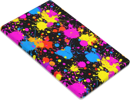 Neon Abstract Pink Blue Yellow Paint Splatter Single Toggle Blank Wall Plate Light Switch Cover Decorative 1 Gang For Kitchen Room Bathroom Size 4.5" X 2.75"