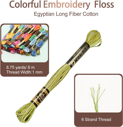 12 Skeins Embroidery Floss, Colorful Embroidery Floss 6 Strands Polyester Variegated Gradient Cross Stitch Thread for Sewing, Gradient Yellow