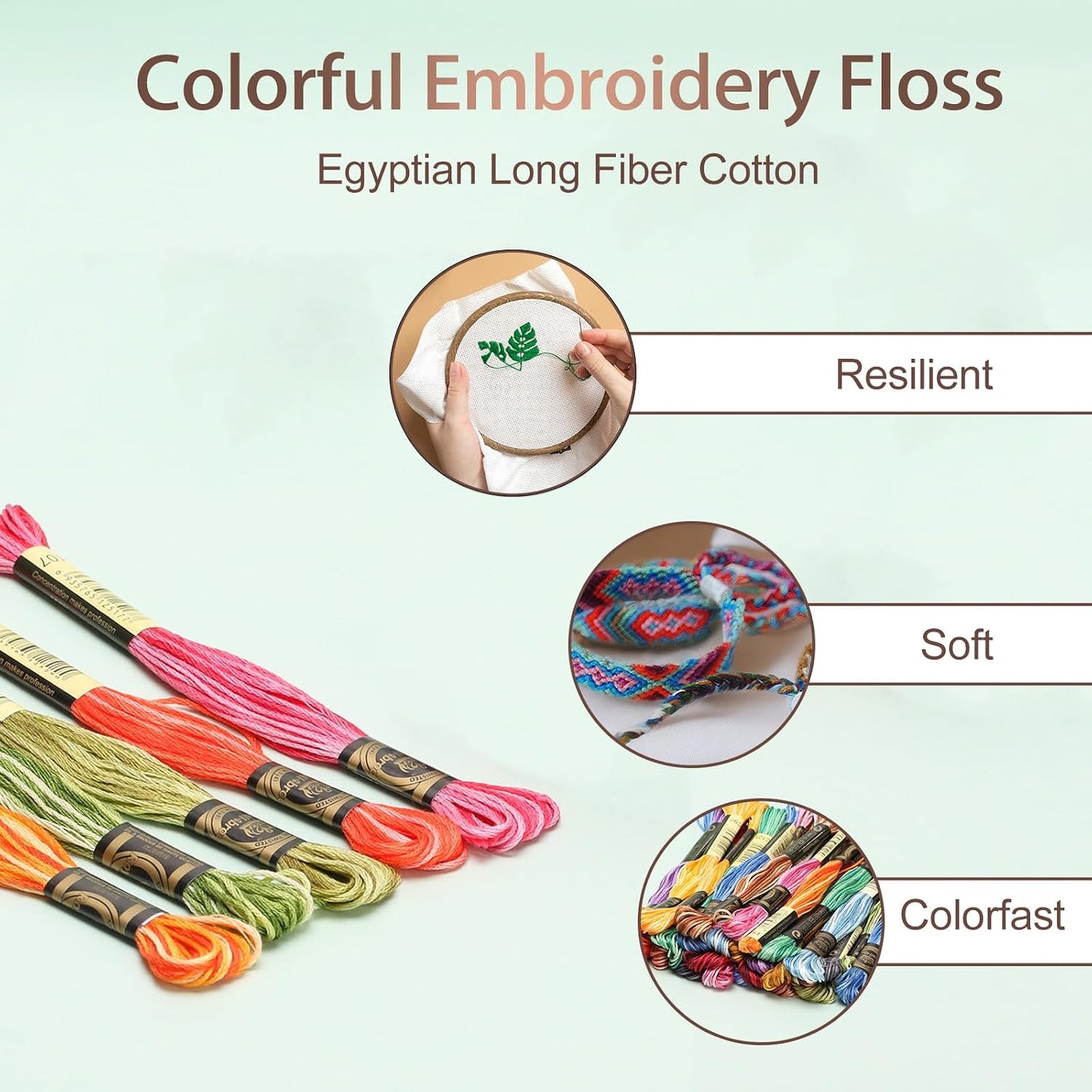 12 Skeins Embroidery Floss, Colorful Embroidery Floss 6 Strands Polyester Variegated Gradient Cross Stitch Thread for Sewing, Gradient Yellow