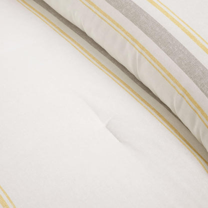 Farmhouse Stripe Reversible Cotton Comforter Set, 3 Piece Set, King, Yellow & Gray - Cozy Farmhouse Bedding Set - Rustic Decor - Striped Comforter - Modern Farmhouse Bedroom Decor