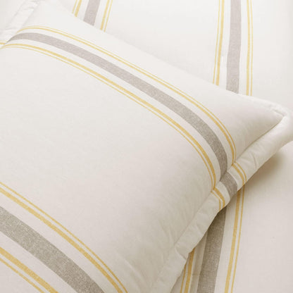 Farmhouse Stripe Reversible Cotton Comforter Set, 3 Piece Set, King, Yellow & Gray - Cozy Farmhouse Bedding Set - Rustic Decor - Striped Comforter - Modern Farmhouse Bedroom Decor