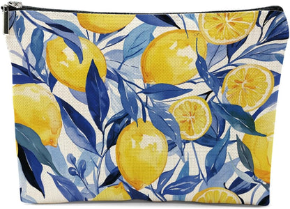 Lemons Makeup Bag, Lemon Gifts Cosmetic Bag Fruit Travel Pouch | Lemons Lovers Gift for Women Girls Daughter Sisters Bestie Best Friend Friendship Graduation Birthday Gifts