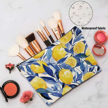 Lemons Makeup Bag, Lemon Gifts Cosmetic Bag Fruit Travel Pouch | Lemons Lovers Gift for Women Girls Daughter Sisters Bestie Best Friend Friendship Graduation Birthday Gifts