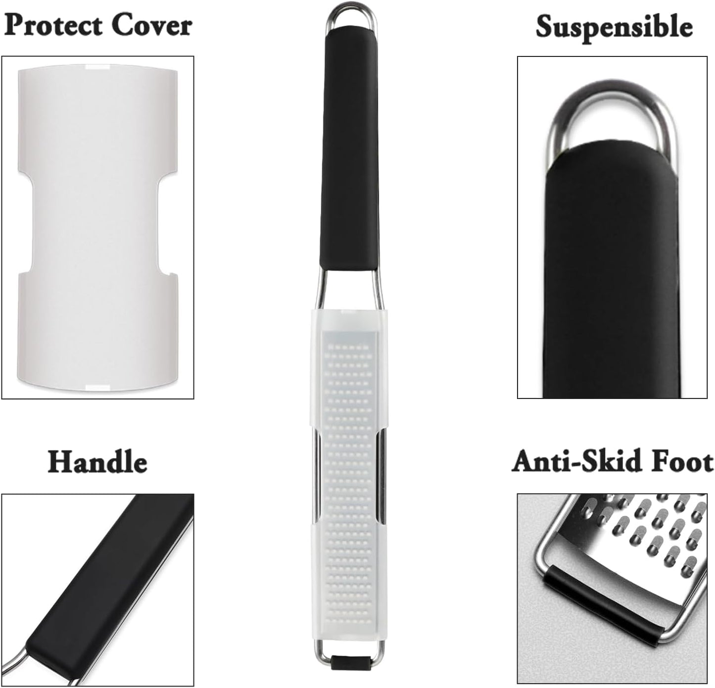 Lemon & Citrus Zester, Cheese Graters with Stainless Steel Sharp Blade for Parmesan Cheese, Ginger, Garlic, Nutmeg, Chocolate, Vegetables, Fruits, Dishwasher Safe Shredder Fine Blade