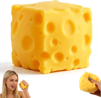 Yellow Cheese Squishy Slow Rising, Squishy Squeeze Yellow Cheese Block, Soft Novelty Toy, Stress Balls for Adults Rebounding Sensory Squishys Cheese(2.76inch)