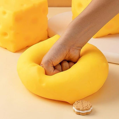 Yellow Cheese Squishy Slow Rising, Squishy Squeeze Yellow Cheese Block, Soft Novelty Toy, Stress Balls for Adults Rebounding Sensory Squishys Cheese(2.76inch)