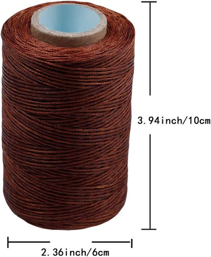 284Yards Leather Sewing Waxed Thread, 0.8mm Waxed Thread for Bookbinding | Waxed Thread for Bookbinding, Upholstery Thread Heavy Duty, Wax String for Leather Craft DIY/Bookbinding/Shoe Repairing