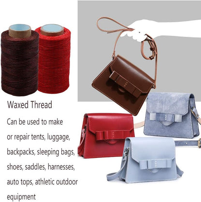 284Yards Leather Sewing Waxed Thread, 0.8mm Waxed Thread for Bookbinding | Waxed Thread for Bookbinding, Upholstery Thread Heavy Duty, Wax String for Leather Craft DIY/Bookbinding/Shoe Repairing