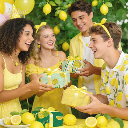 24 Sheet Lemon Tissue Paper for Gift Bag,Yellow Green Lemon Pattern | Wrapping Tissue for Spring Summer Birthday Baby Shower Party Favors,Present Packaging,20 x 15 Inch/Sheet