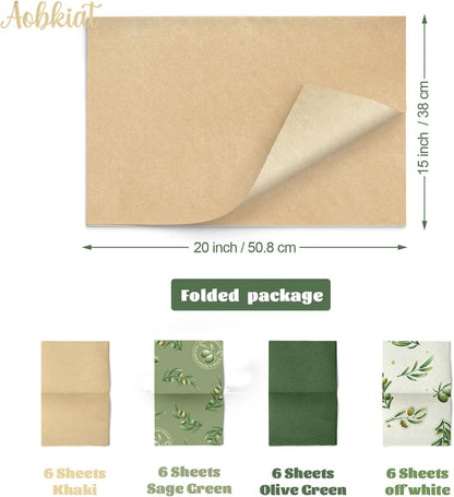 24 Sheet Lemon Tissue Paper for Gift Bag,Yellow Green Lemon Pattern | Wrapping Tissue for Spring Summer Birthday Baby Shower Party Favors,Present Packaging,20 x 15 Inch/Sheet