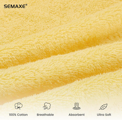 4-Pack Yellow Cotton Hand Towels for Bathroom with Hanging Loops | Sink-side towels for drying hands and face, ideal for bathrooms, guest baths, powder rooms, OEKO-TEX certified, easy care