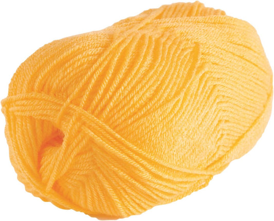 Brava Yellow Sport Weight Acrylic Yarn for Crocheting | 100g of soft knitting yarn in Canary color, machine washable.
