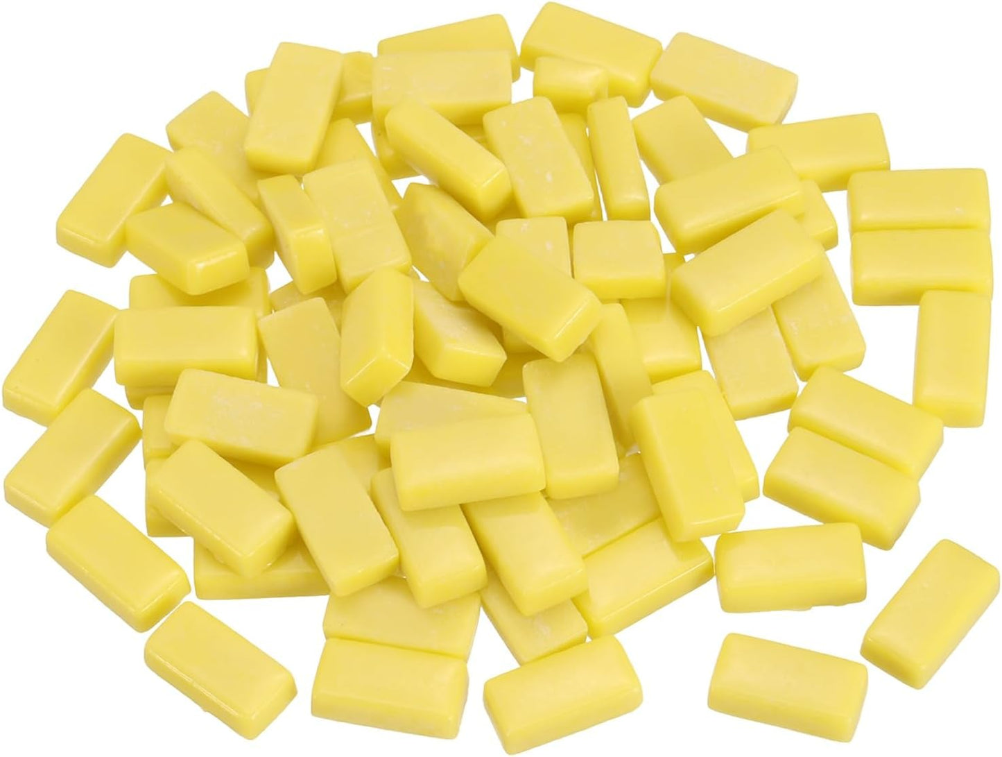 200g Rectangle Mosaic Tiles for Crafts, 0.4" x 0.8" Iridescent Mosaic Glass Pieces for DIY Art Making Supplies Home Decoration (Yellow)