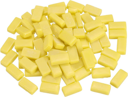 200g Rectangle Mosaic Tiles for Crafts, 0.4" x 0.8" Iridescent Mosaic Glass Pieces for DIY Art Making Supplies Home Decoration (Yellow)