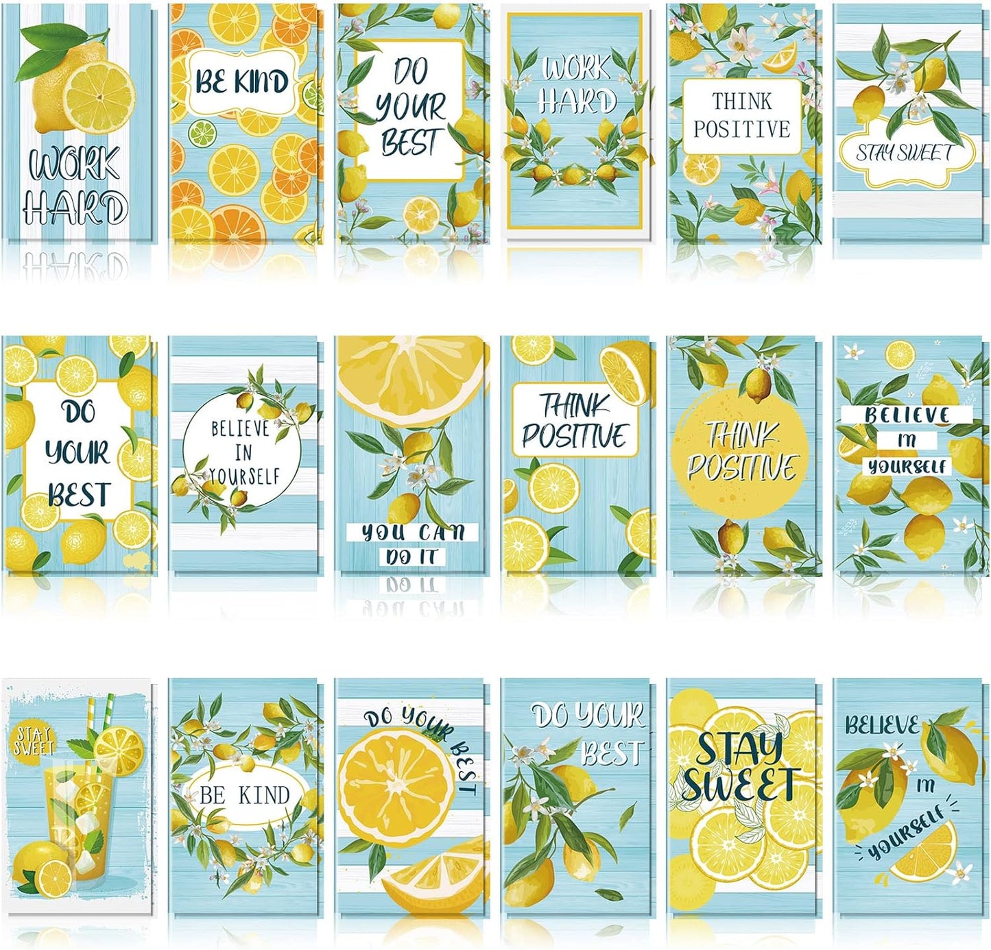 36 Pieces Mini Notebooks Lemon Pocket Notepads Inspirational Notepads Small Motivational Journal Notebook Lemon Zest Lesson Planner for Gift Office School Travel Present Supplies