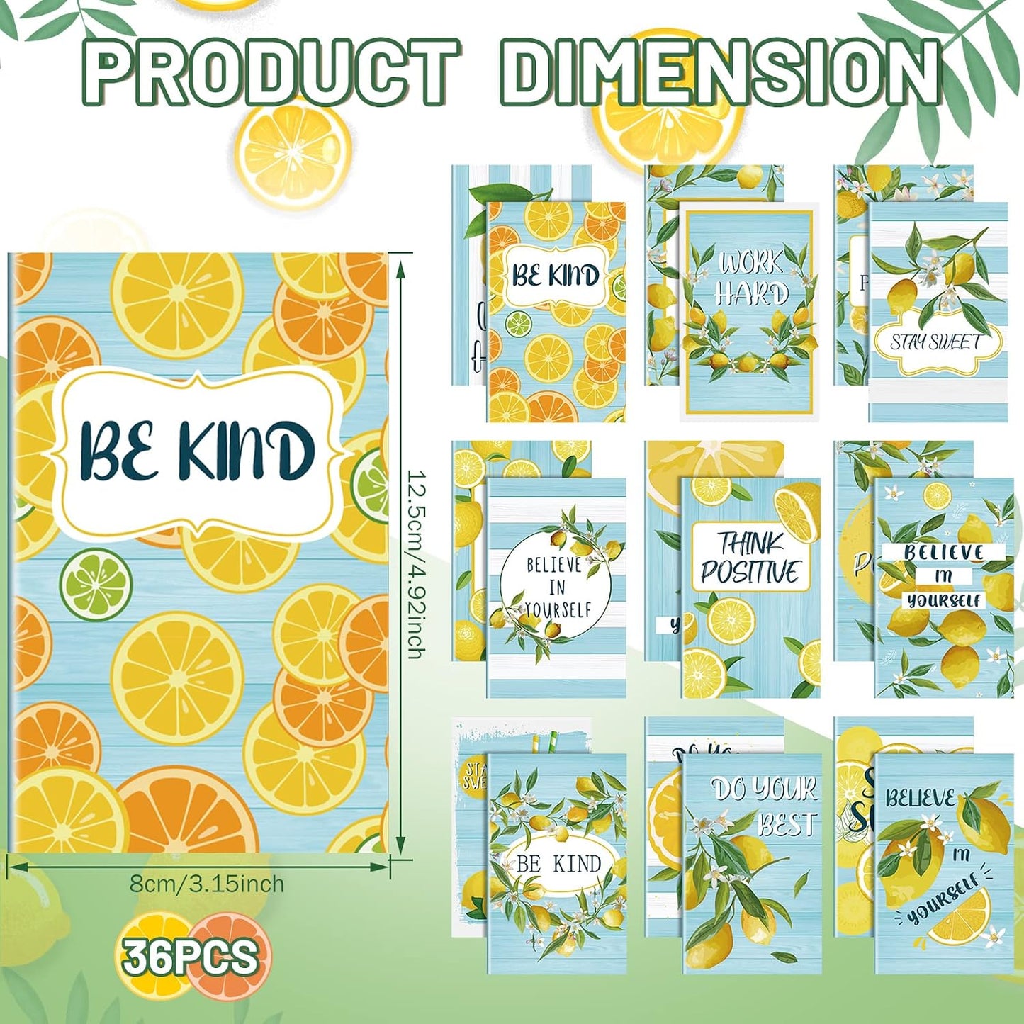 36 Pieces Mini Notebooks Lemon Pocket Notepads Inspirational Notepads Small Motivational Journal Notebook Lemon Zest Lesson Planner for Gift Office School Travel Present Supplies