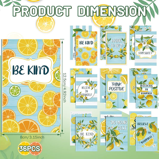36 Pieces Mini Notebooks Lemon Pocket Notepads Inspirational Notepads Small Motivational Journal Notebook Lemon Zest Lesson Planner for Gift Office School Travel Present Supplies