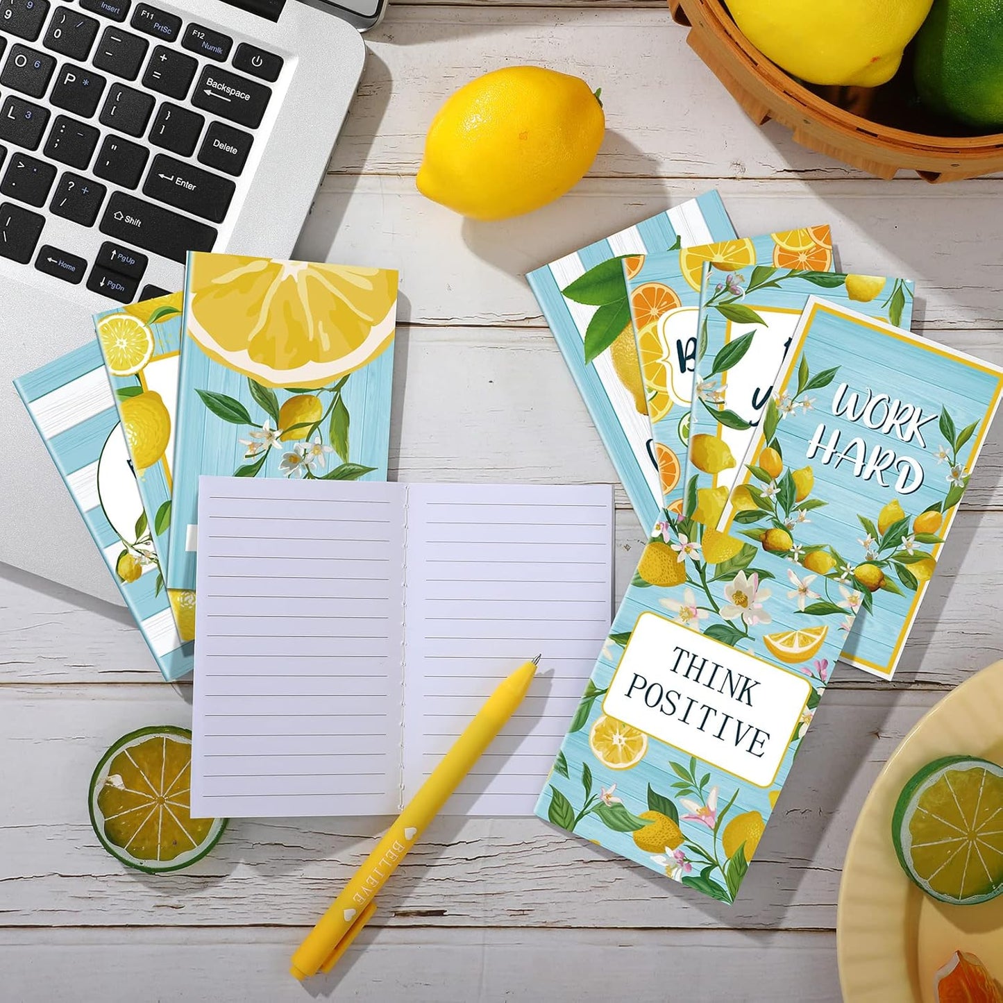 36 Pieces Mini Notebooks Lemon Pocket Notepads Inspirational Notepads Small Motivational Journal Notebook Lemon Zest Lesson Planner for Gift Office School Travel Present Supplies