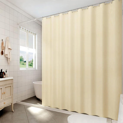 Light Yellow Shower Curtain Liner, 72'' × 72'' inch Fabric Cloth Shower Curtains with Grommet and Hooks, Water Resistant Machine Washable Easy Care