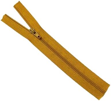 Nylon Coil Invisible Zipper #3, 7-18 Inch, for DIY Sewing, Crafts, Bags, Purse Making (Golden Yellow, 9 Inch)