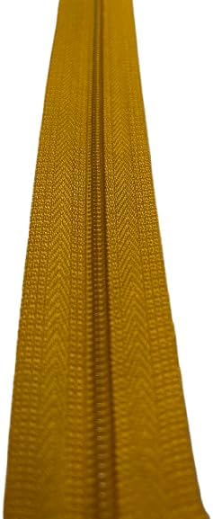 Nylon Coil Invisible Zipper #3, 7-18 Inch, for DIY Sewing, Crafts, Bags, Purse Making (Golden Yellow, 9 Inch)